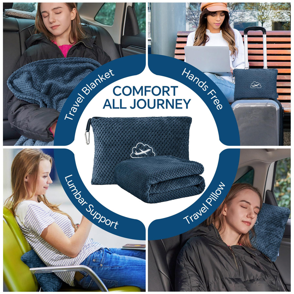 BEDELITE ultra-soft fleece blanket provides cozy warmth on flights