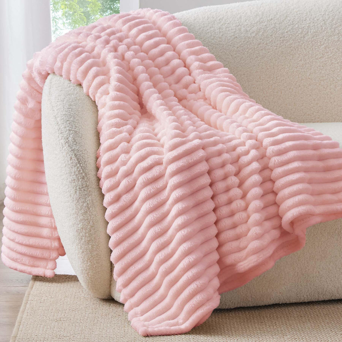 BEDELITE upgraded striped pattern blanket with depth and texture