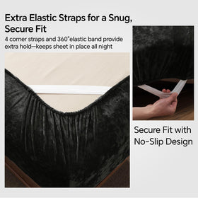 BEDELITE fitted sheet with reinforced elastic corner straps for a secure fit.
