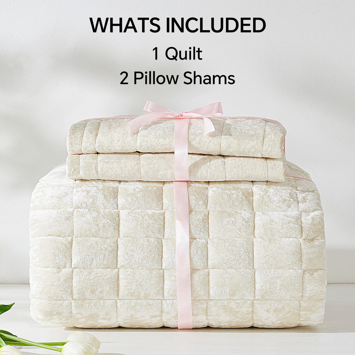 BEDELITE velvet quilt king sham pair completes the coordinated set