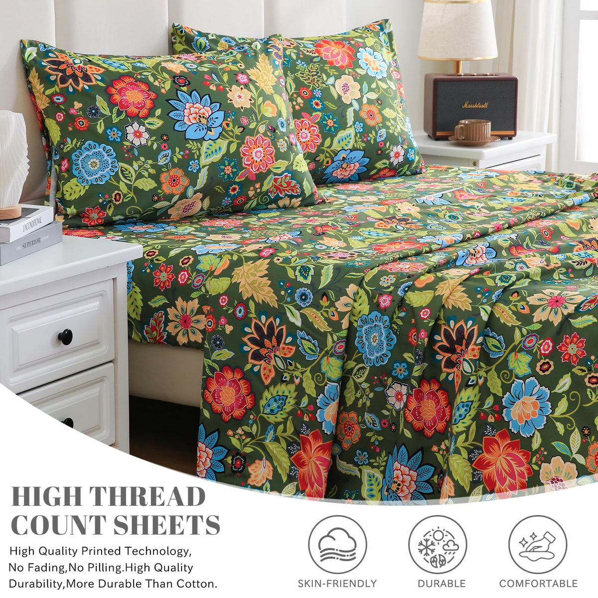 Bedlifes queen sheet set breathable fabric shows airy sleep potential