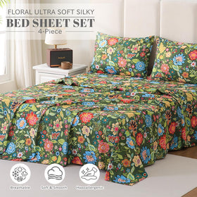 Bedlifes queen sheet set floral pattern adds elegant bedroom flair