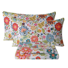 Bedlifes queen sheet set close-up weave, ultra-soft floral texture for daily comfort