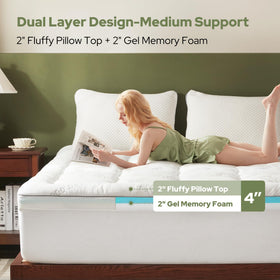 BEDLORE 2-inch cooling gel memory foam topper offers firmer support.