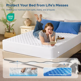 Bedlore queen protector close-up of TPU waterproof layer for spill defense