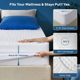 Bedlore queen protector with soft microfiber top for breathable comfort