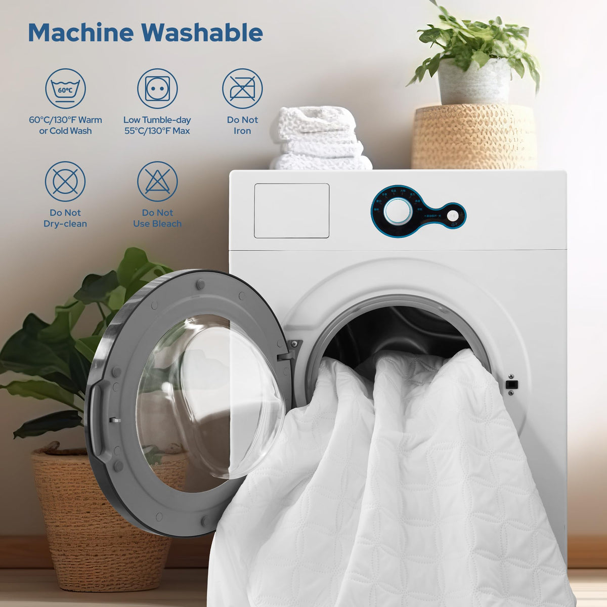 Bedlore protector is machine washable for easy maintenance