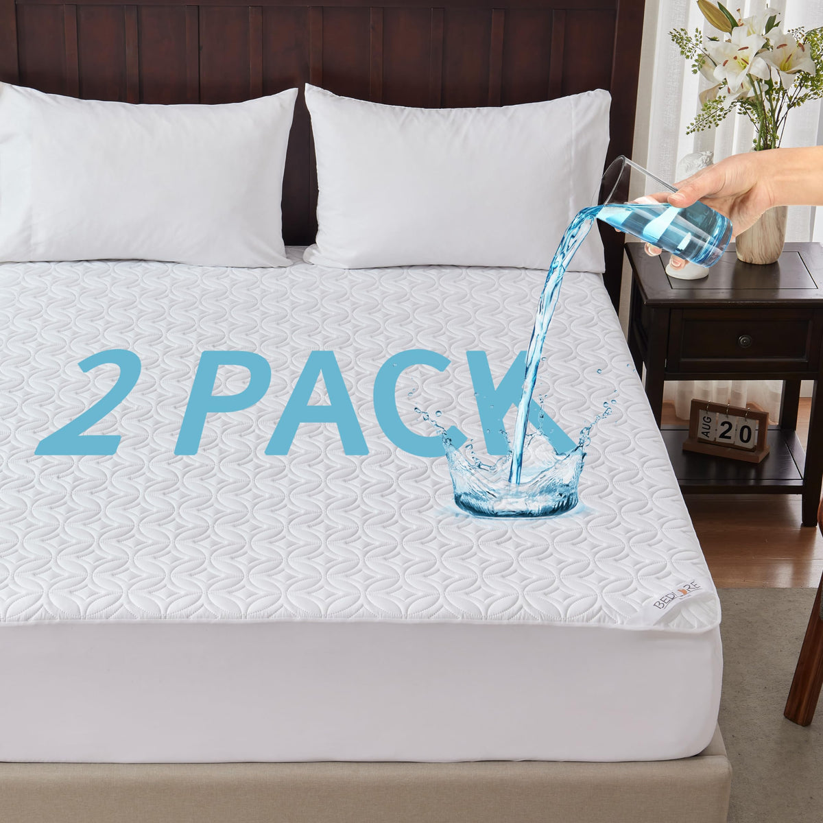 BEDLORE waterproof twin mattress protector providing reliable spill protection