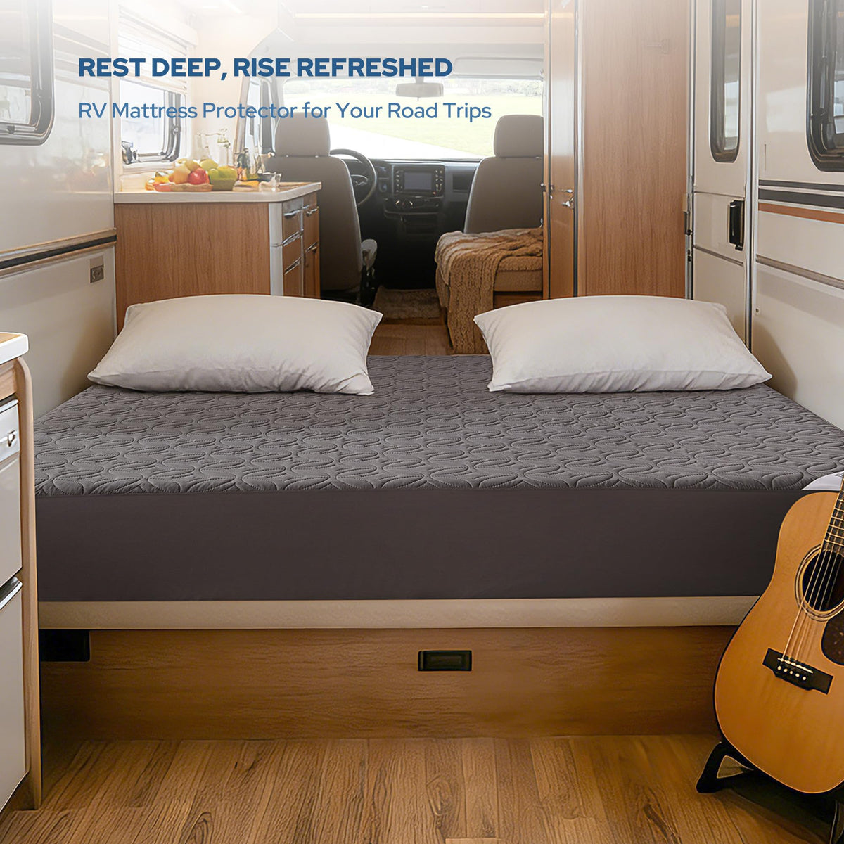 BEDLORE 360° deep-pocket elastic skirt keeps protector securely in place on tall mattresses