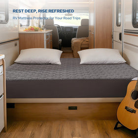 BEDLORE 360° deep-pocket elastic skirt keeps protector securely in place on tall mattresses