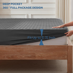 BEDLORE 360-degree deep-pocket elastic skirt securing mattress