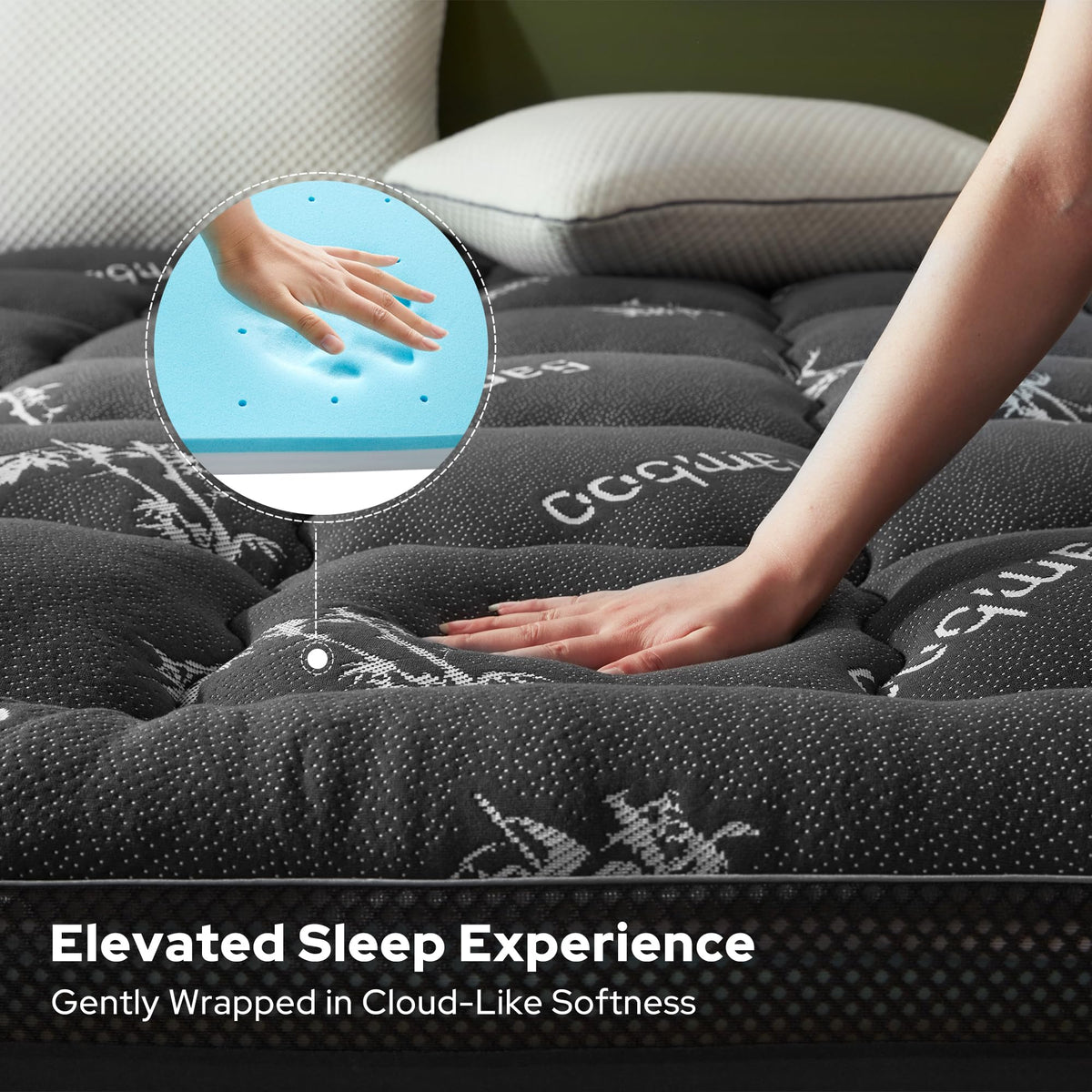 BEDLORE bamboo viscose cover emphasizes breathable cooling fabric.