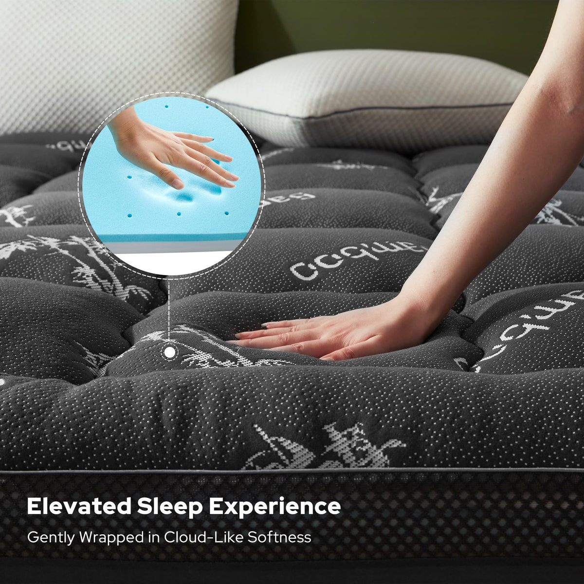 BEDLORE bamboo viscose cover enhances airflow for breathable nights.