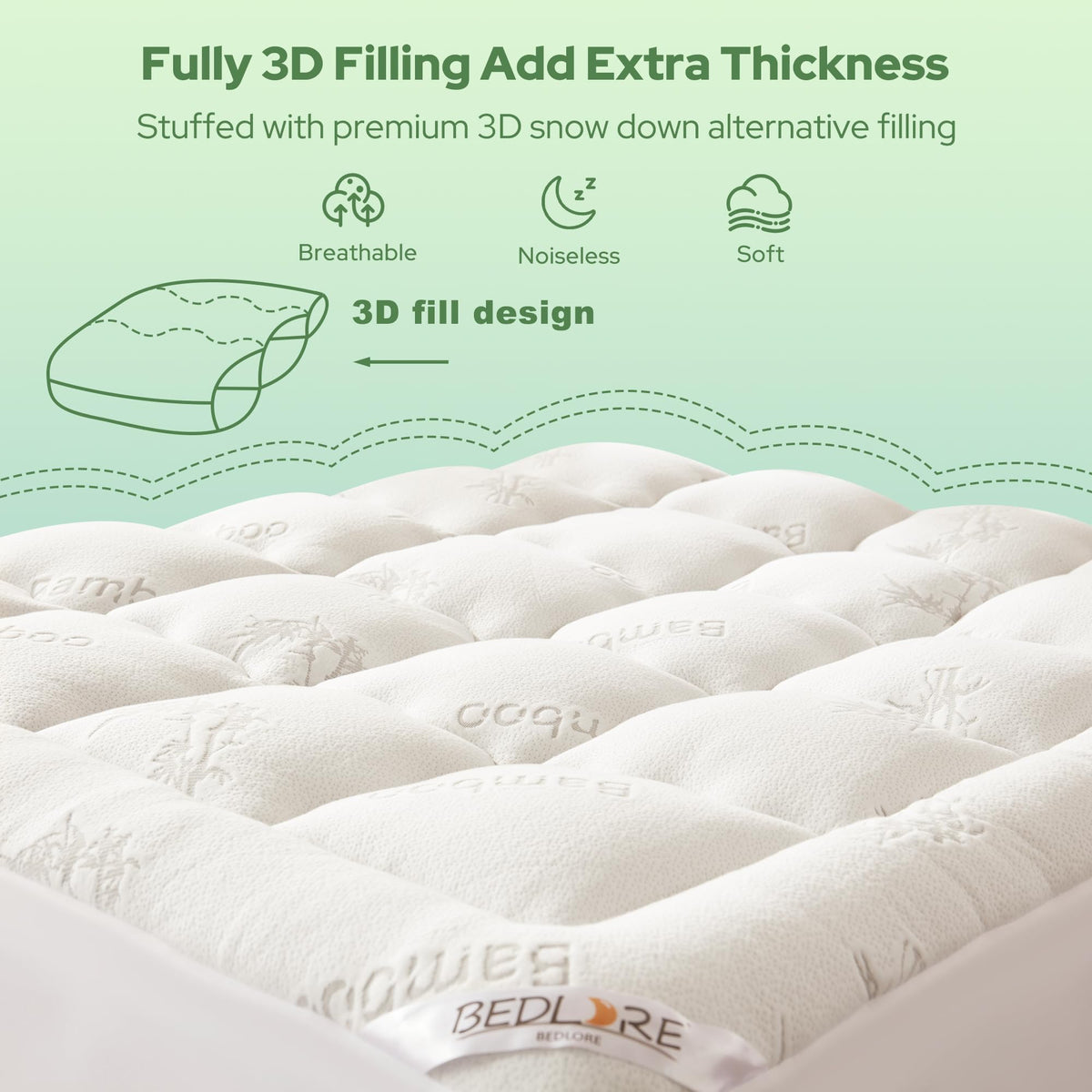 BEDLORE breathable bamboo fabric enhances sleep temperature