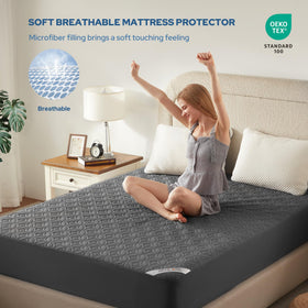 BEDLORE Deep-pocket elastic skirt fits up to 18 inches securely