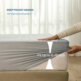 BEDLORE deep-pocket fit up to 18 inches keeps the protector secure.