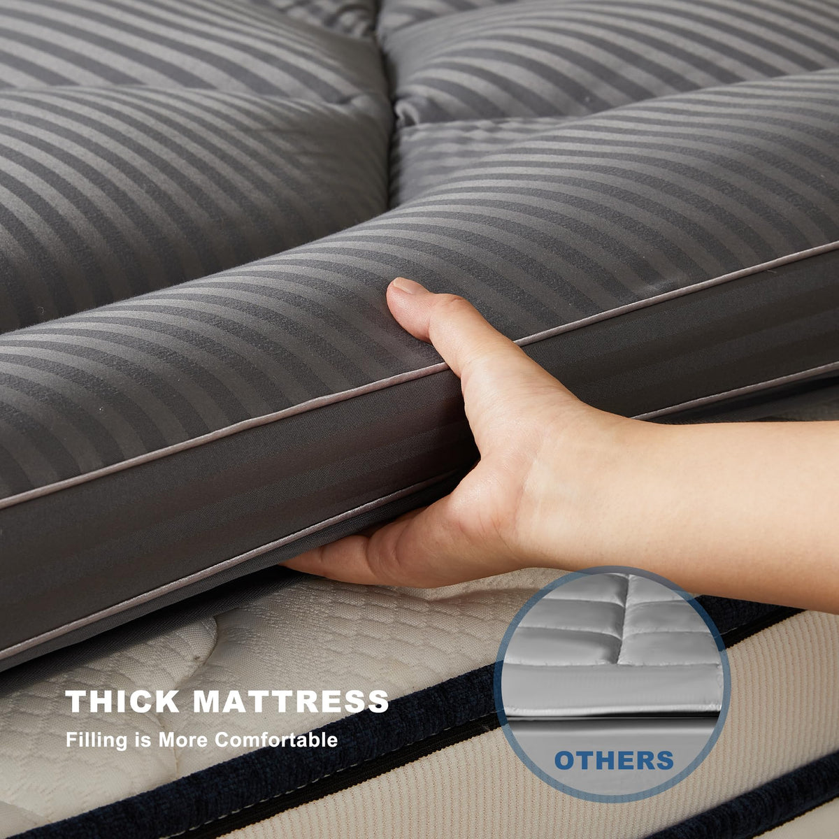BEDLORE Edge-fit design around mattress edge for snug coverage