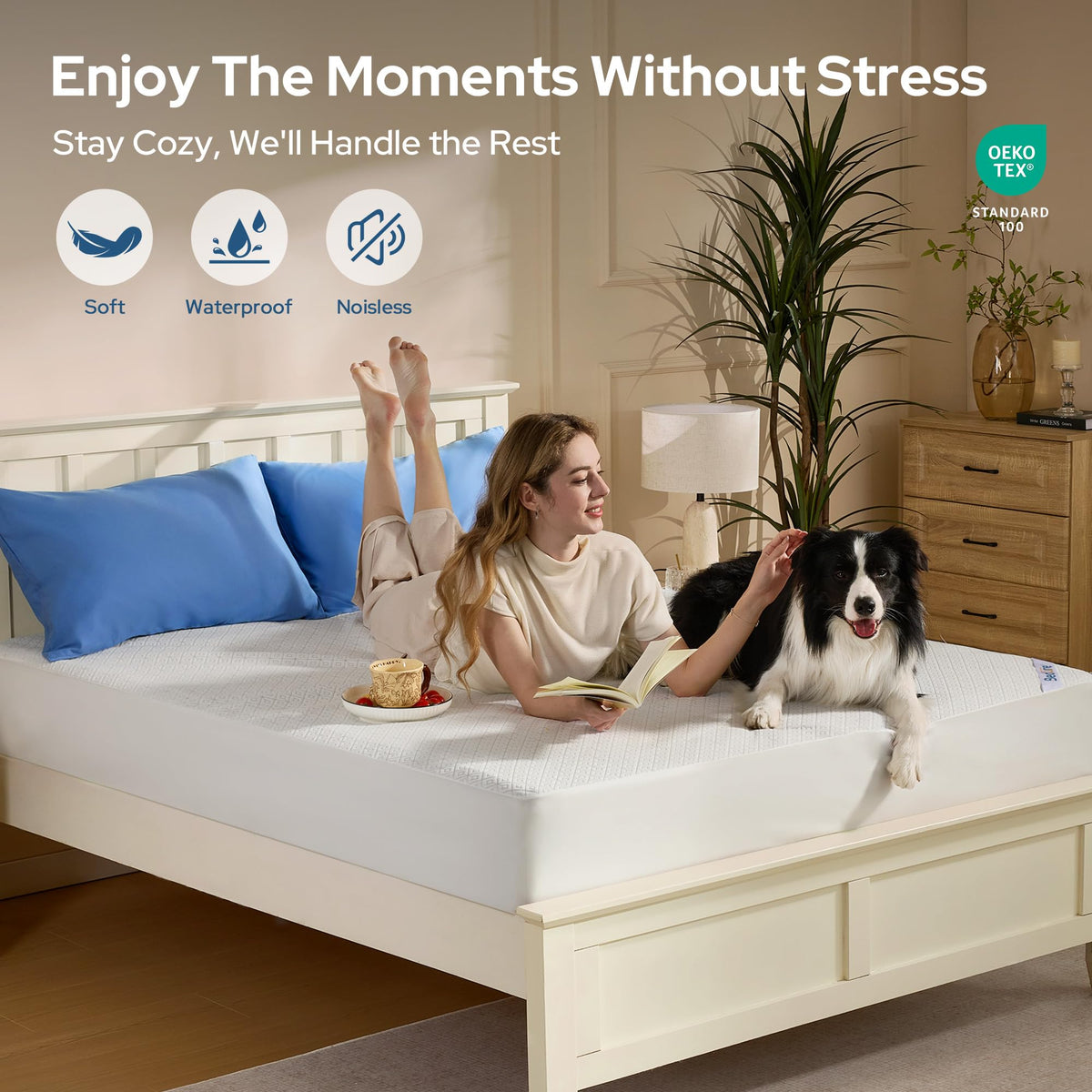 BEDLORE King Mattress Protector noiseless design prevents crinkles for quiet nights.