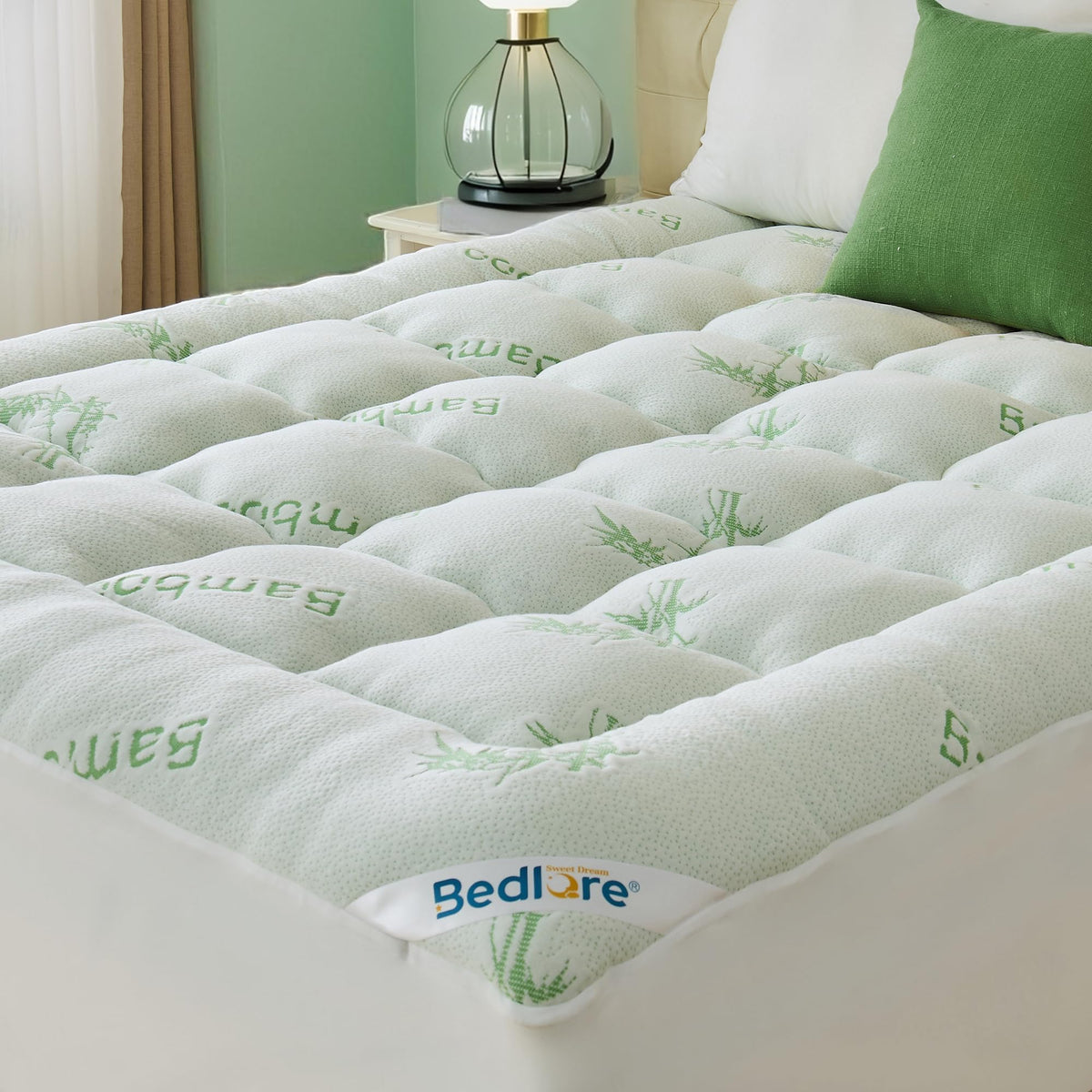 BEDLORE king pillow-top topper for luxurious comfort and cooling.