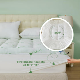 BEDLORE machine-washable topper for easy care and freshness.