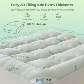 BEDLORE machine-washable topper simplifies care and refreshes the sleep surface.