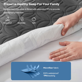 BEDLORE Noiseless mattress protector fabric stays quiet during sleep