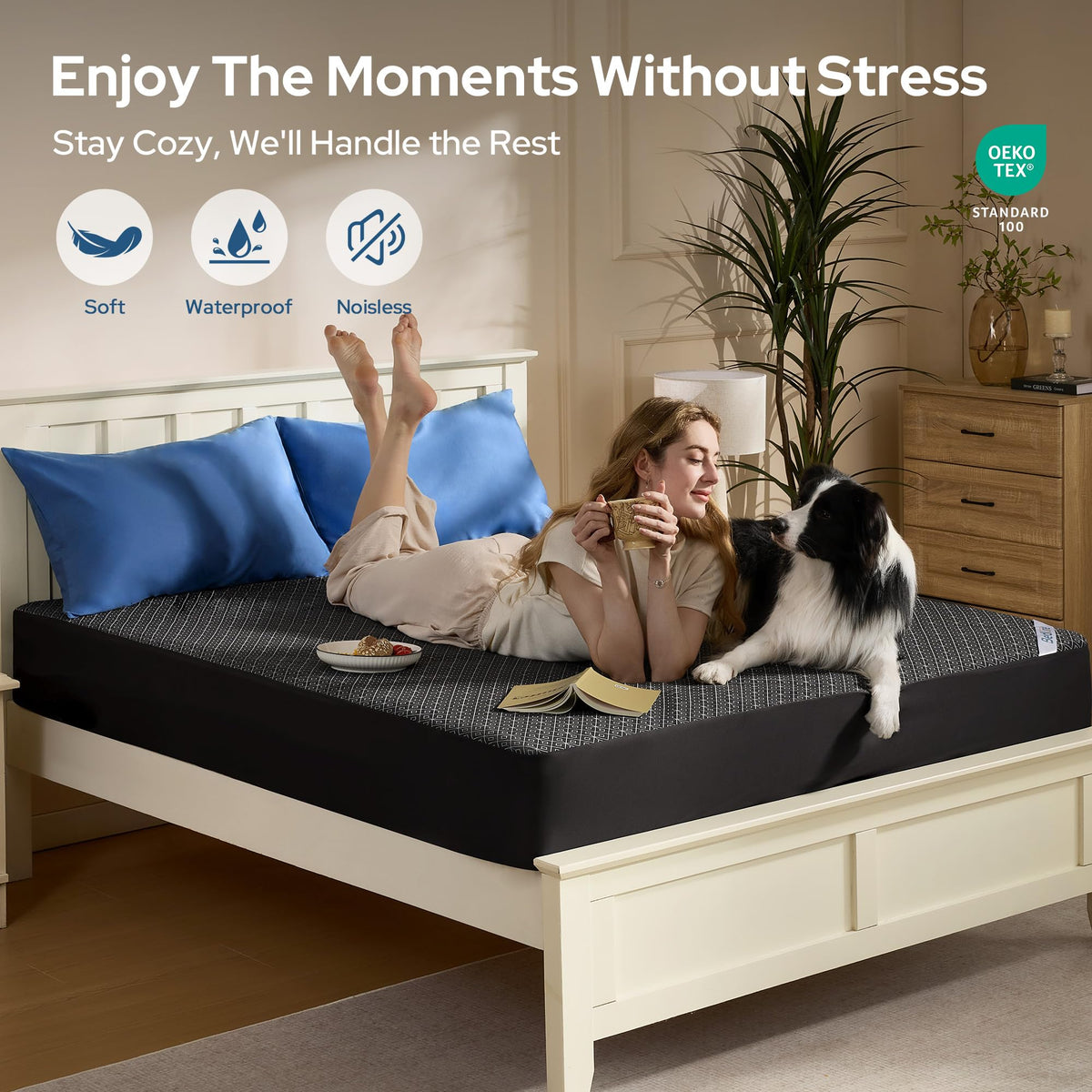 BEDLORE noiseless mattress protector keeps sleep quiet by eliminating crinkling sounds.
