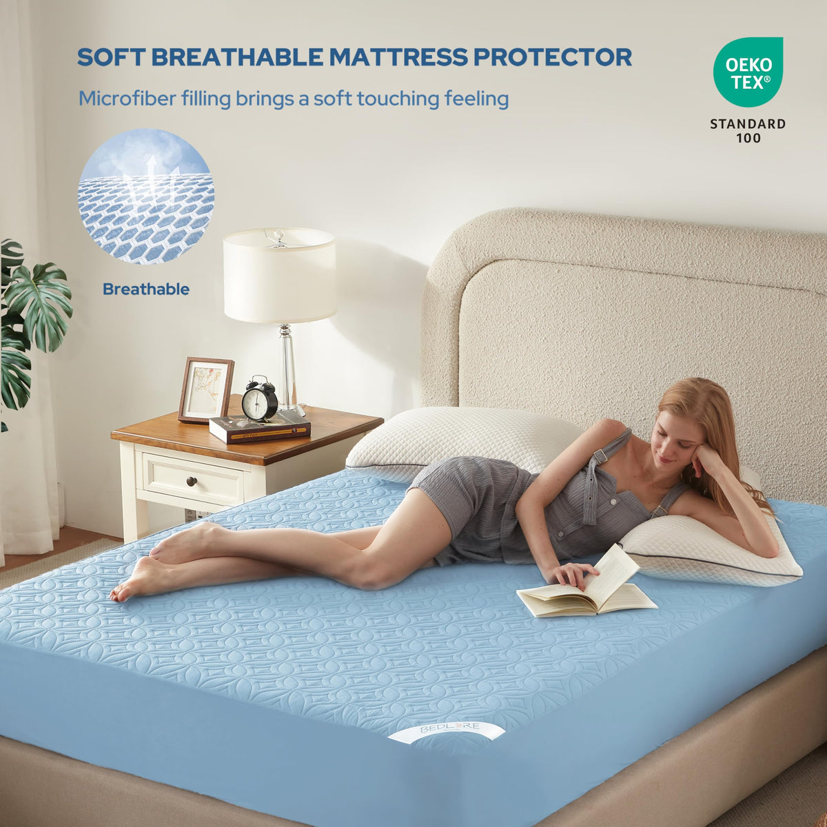 BEDLORE quilted design adds soft support for restful nights.