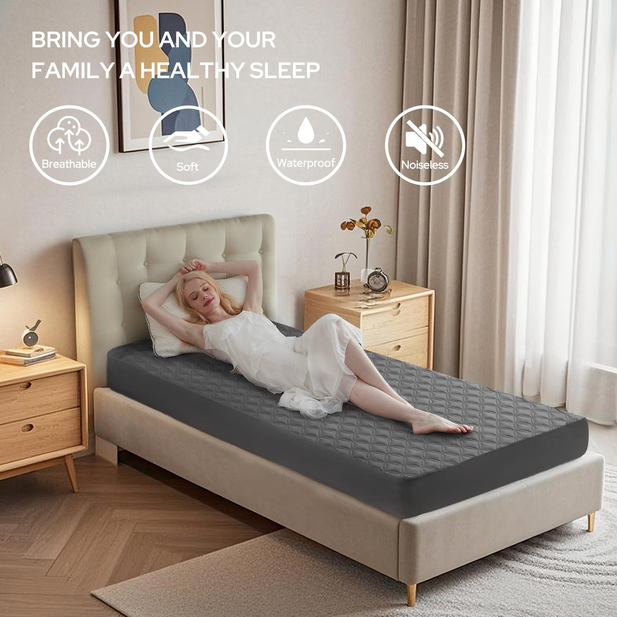 Soft microfiber top layer for comfortable sleep surface