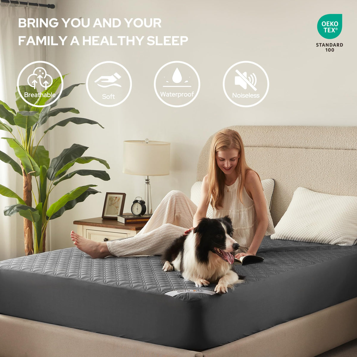 BEDLORE TPU waterproof layer protects against sweat and spills.