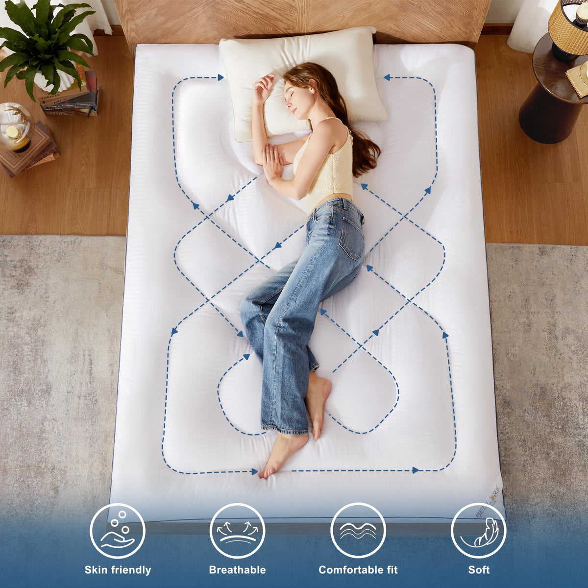 BEDLORE topper supports various sleeping positions for comfortable nights