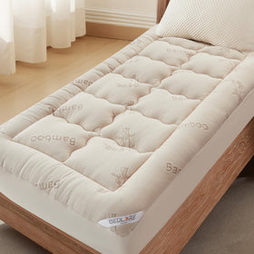 BEDLORE Twin XL Pillow Top Mattress Topper enhances plush comfort for nightly support.