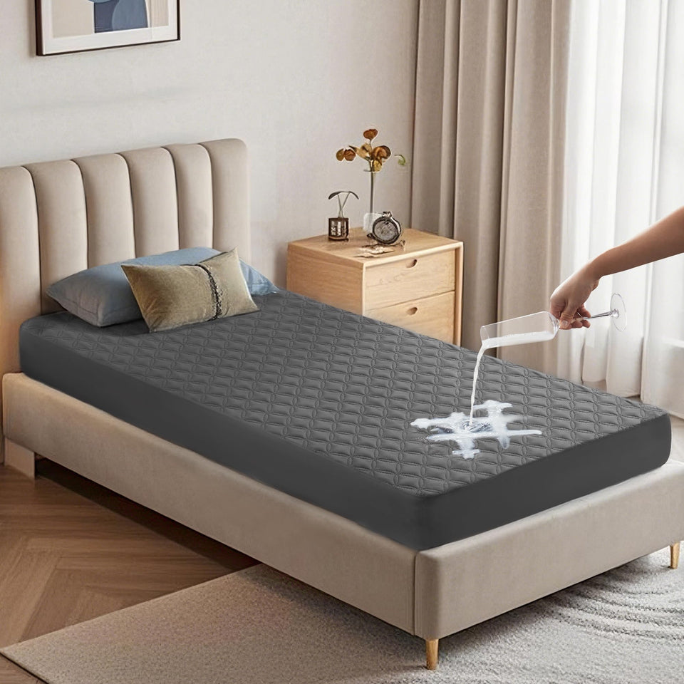 Bedlore waterproof mattress protector twin gray guards against spills for a dry night