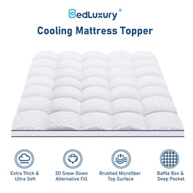 BedLuxury 3D snow down alternative fill enhances loft and breathable warmth.