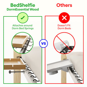 BedShelfie floating nightstand installs without tools beside the bed