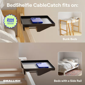 BedShelfie Minimalist model mounted on a dorm bed with clean styling.