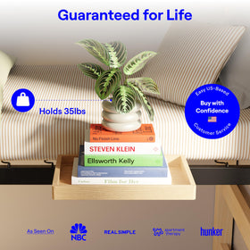 BedShelfie scratch and fade resistant coating protects wood in daily use
