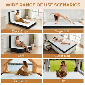 Bedsmile 4-Inch Tri-Fold Mattress carbon-base provides stable support and minimizes sag