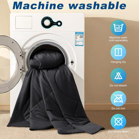 bedsmile cooling comforter care instructions on packaging for easy setup