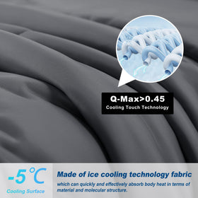 Bedsmile cooling comforter double-sided ice fabric demonstrates equal cooling on both sides.