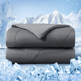 Bedsmile cooling comforter king front view showing breathable fabric for hot sleepers