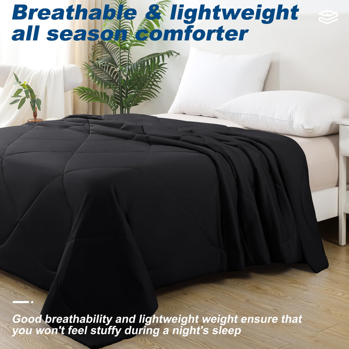 bedsmile cooling comforter king size spread on bed demonstrates ample coverage