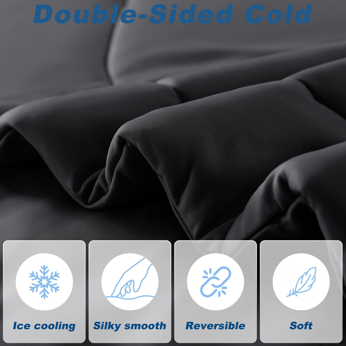 bedsmile cooling comforter on bed black demonstrates sleek all-season design