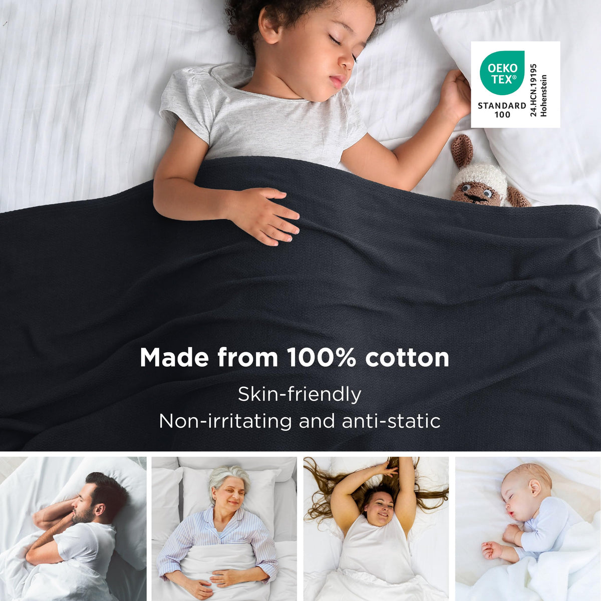 Bedsure 100% cotton fabric blanket delivering natural softness and daily durability