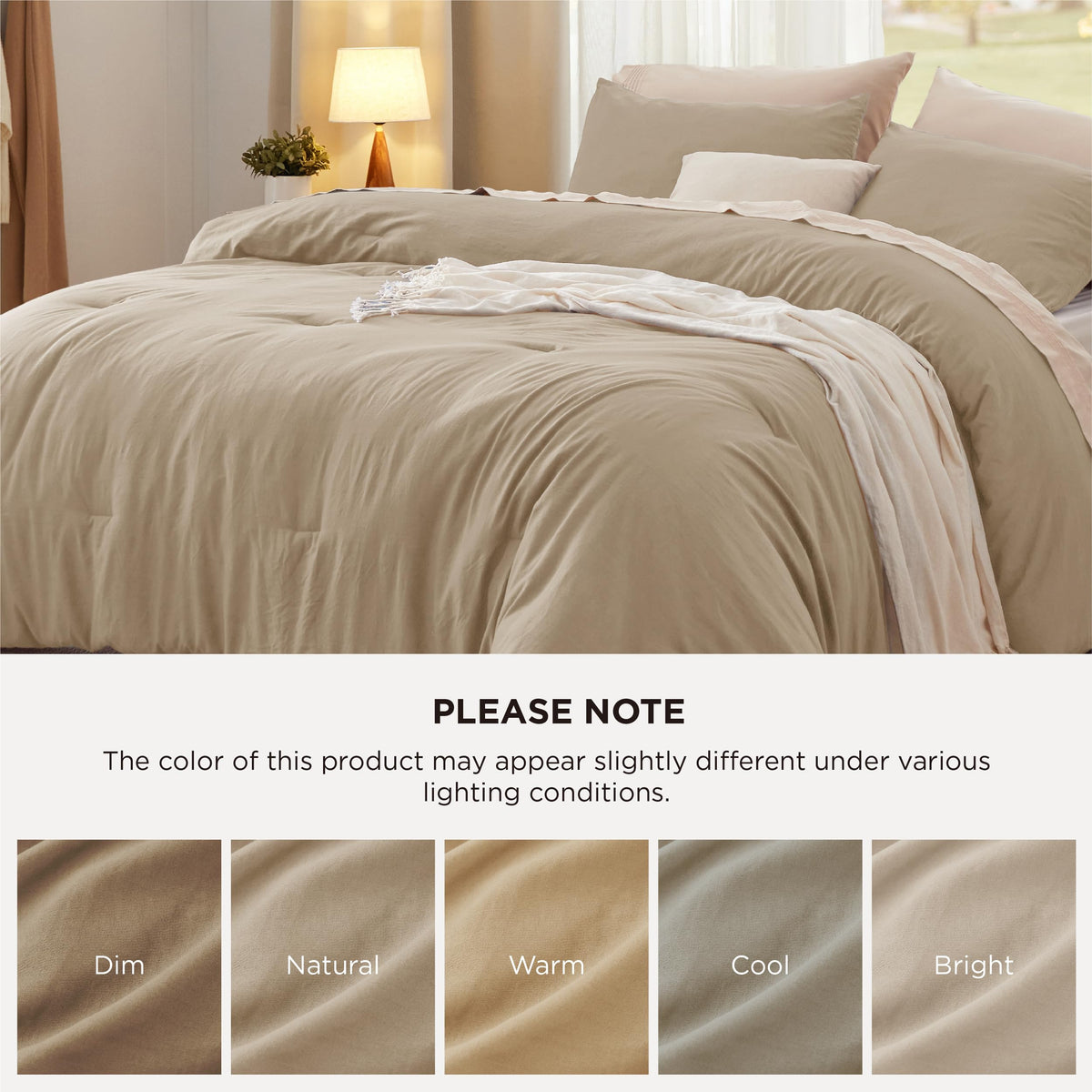 Bedsure 3-piece set on bed delivers complete styling and warmth.