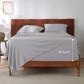 Bedsure 4-piece queen set including flat sheet, fitted sheet, and two pillowcases.