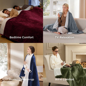 Bedsure 50x60 grey blanket fits beds and sofas with subtle elegance
