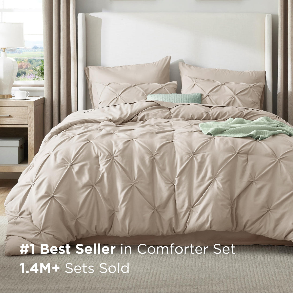 Bedsure 7-piece bed-in-a-bag includes sheets and pillowcases for complete setup.