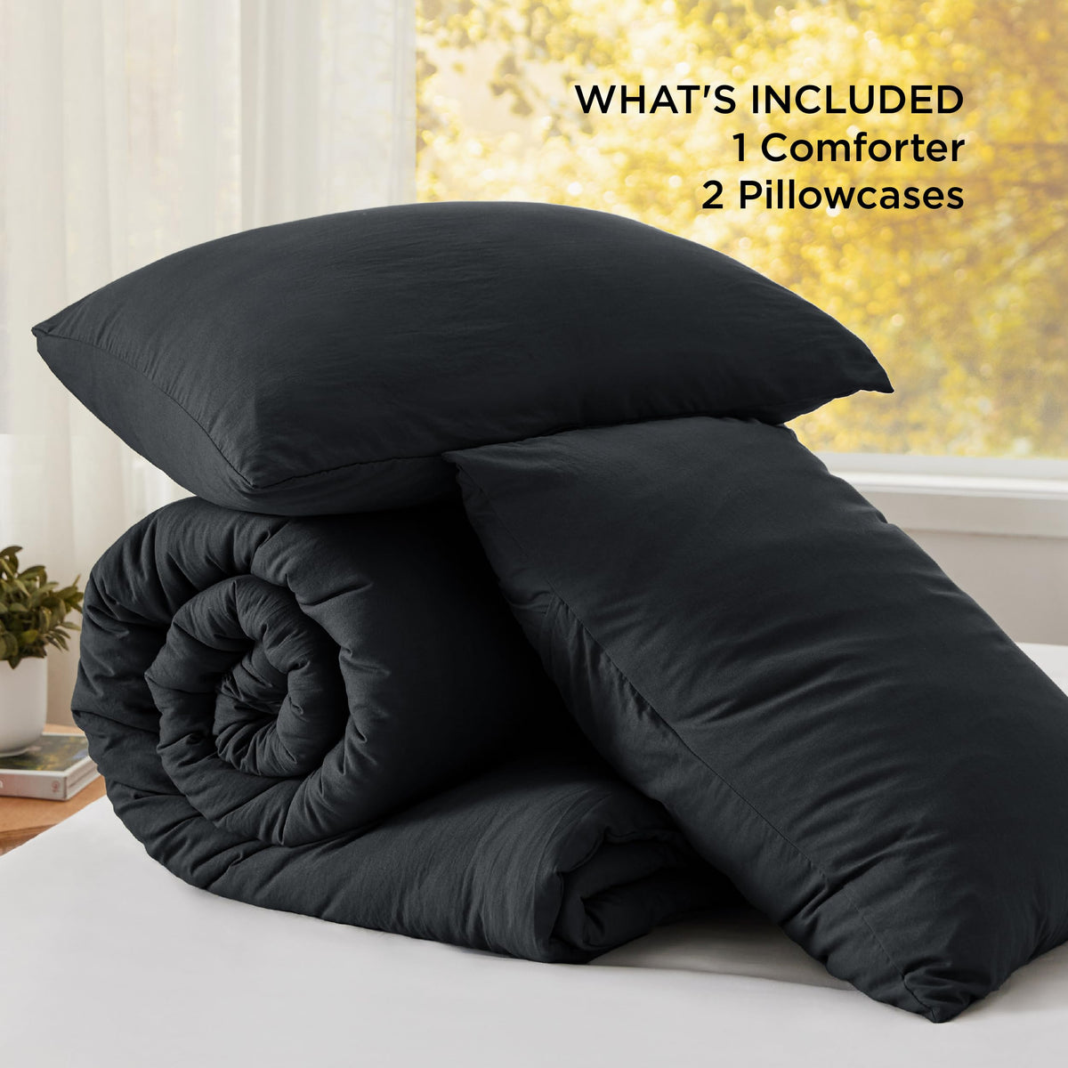 Bedsure all-season bedding on a bed setup for easy styling