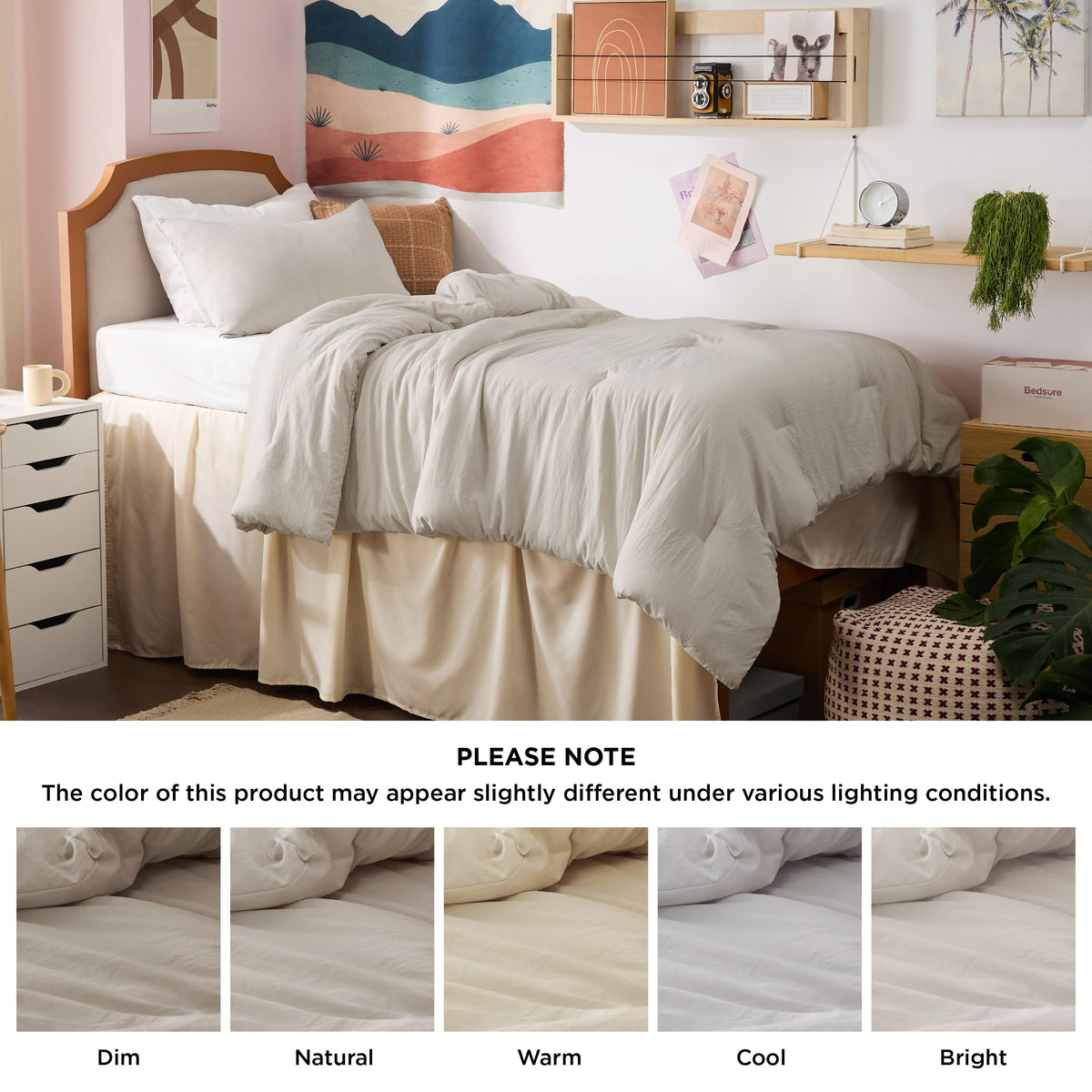 Bedsure all-season bedding suitable for dorm rooms with easy care.